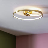 Argos Home Pill LED flush ceiling light brushed brass (British brand)