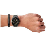 Armani Exchange black stainless steel watch set 44mm - British product