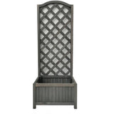 Straight lattice wooden planter grey 120cm, UK version