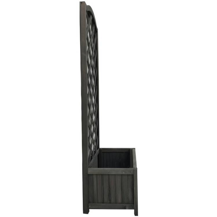 Straight lattice wooden planter grey 120cm, UK version