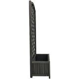 Straight lattice wooden planter grey 120cm, UK version