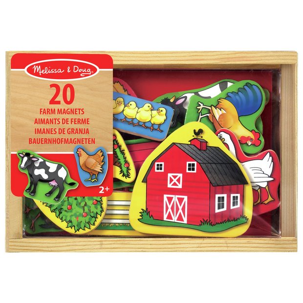 Melissa & Doug wooden farm magnets toy set - British product