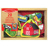 Melissa & Doug wooden farm magnets toy set - British product