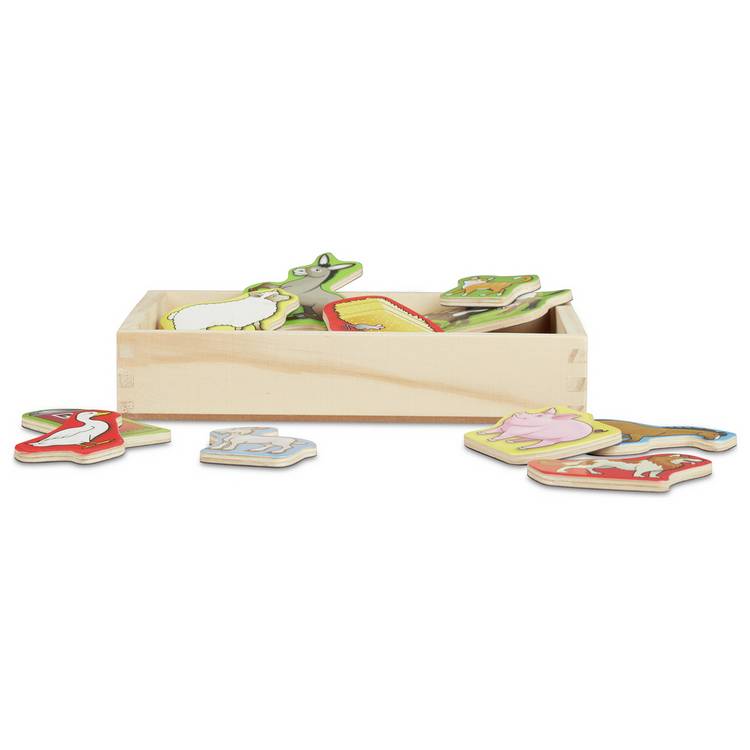 Melissa & Doug wooden farm magnets toy set - British product