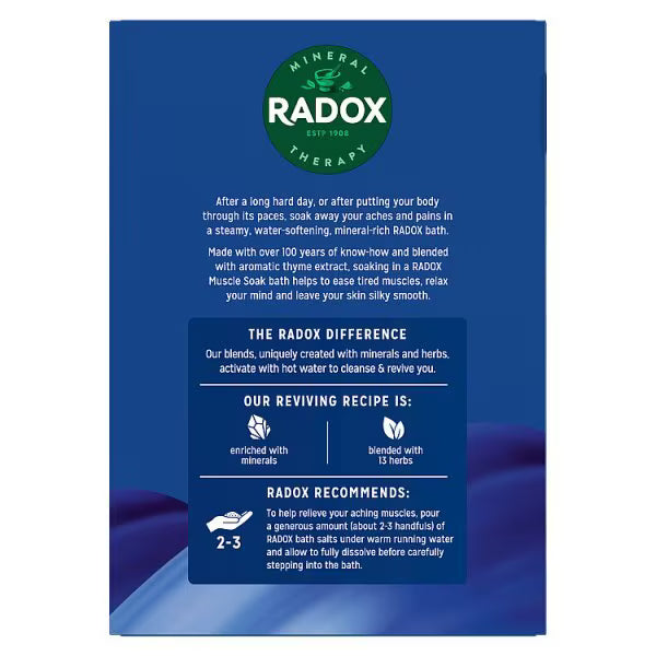 Radox Muscle Soak Bath Salts Thyme 400g, imported from the UK