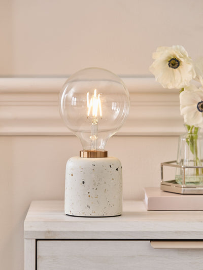 Next White Terrazzo Rechargeable Touch Wireless Table Lamp- Buy online at McGrocer