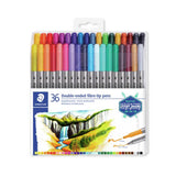 Staedtler double-ended fibre-tip pens pack of 36, UK version