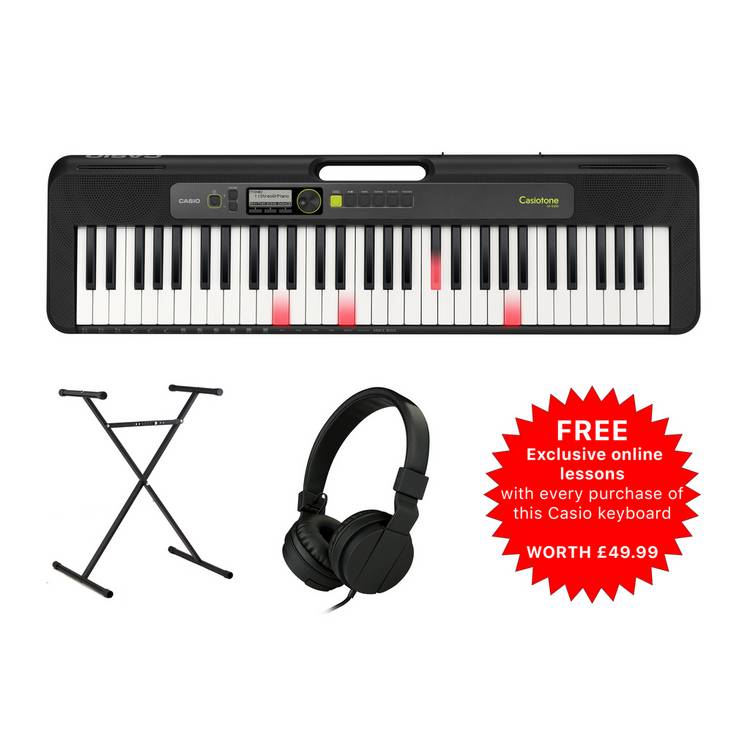 Casio LK-S250AD 61-key keyboard bundle, imported from the UK