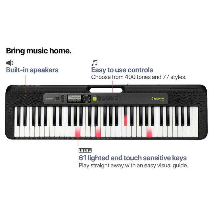 Casio LK-S250AD 61-key keyboard bundle, imported from the UK