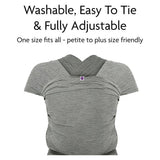 Izmi baby wrap Mid Grey one size, imported from the UK