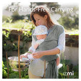 Izmi baby wrap Mid Grey one size, imported from the UK