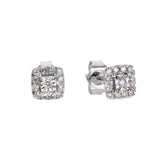 Argos Revere 9ct White Gold Square Diamond Cluster Stud Earrings- Buy online at McGrocer