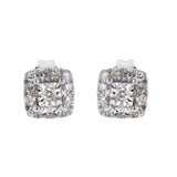 Revere 9ct white gold diamond cluster stud earrings (British brand)