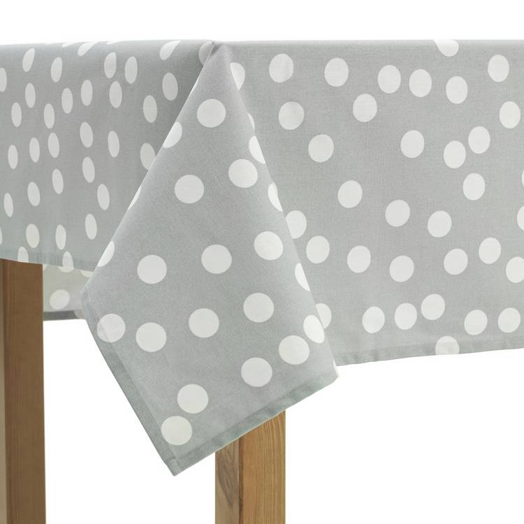 Habitat spot wipe clean tablecloth grey and white - British product