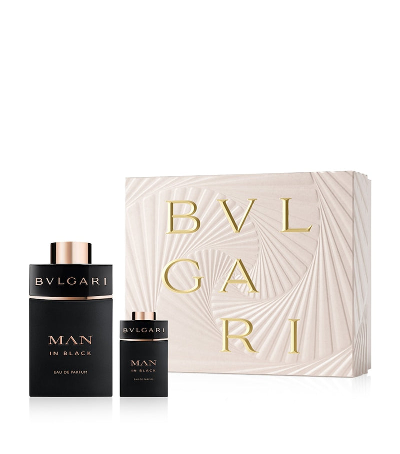 Bvlgari men's Eau de Parfum set with amber and leather notes, 100ml and 15ml bottles - British product