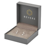 Revere sterling silver cubic zirconia huggie hoop earrings, UK version