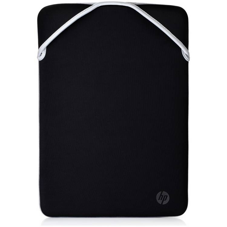 HP 14-inch reversible laptop sleeve in black and silver - British product