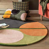 Argos Habitat Geometric Round Wool Cut Pile Rug - 120cm- Buy online at McGrocer
