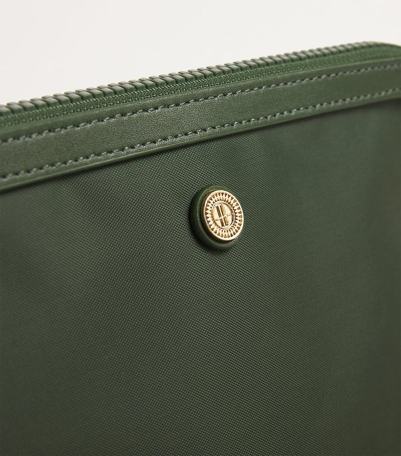 Harrods small nylon wash bag leather trims UK version