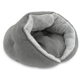 Cat Bed Grey Suede and Faux Fur Medium, imported from the UK