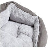 Cat Bed Grey Suede and Faux Fur Medium, imported from the UK