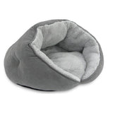 Cat Bed Grey Suede and Faux Fur Medium, imported from the UK