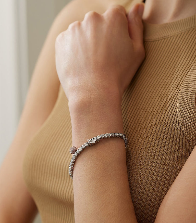 Boodles tennis bracelet mixed gold diamond 18.5cm, UK version