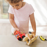 Melissa & Doug Wooden Emergency Vehicle Transporter Truck, imported from the UK