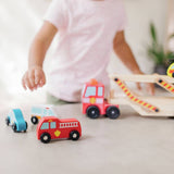 Melissa & Doug Wooden Emergency Vehicle Transporter Truck, imported from the UK