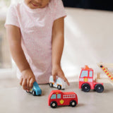 Melissa & Doug Wooden Emergency Vehicle Transporter Truck, imported from the UK