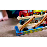 Melissa & Doug Wooden Emergency Vehicle Transporter Truck, imported from the UK