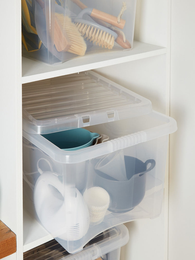 Wham set of 3 clear 30L storage boxes (British brand)