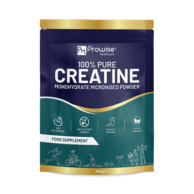 Holland & Barrett Prowise Healthcare Creatine Monohydrate 100% Pure Micronised Unflavoured Vegan Powder Creatine Supplement 360g- Buy online at McGrocer