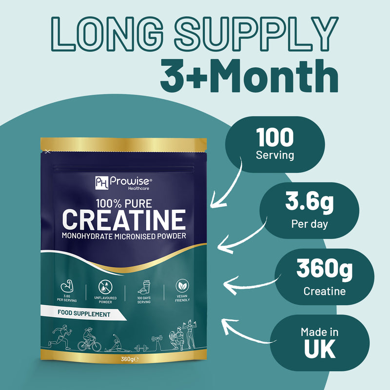 Prowise Healthcare creatine monohydrate powder 360g - British product
