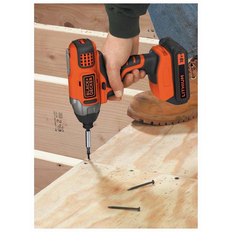 Black+Decker 18V cordless impact driver with battery, imported from the UK