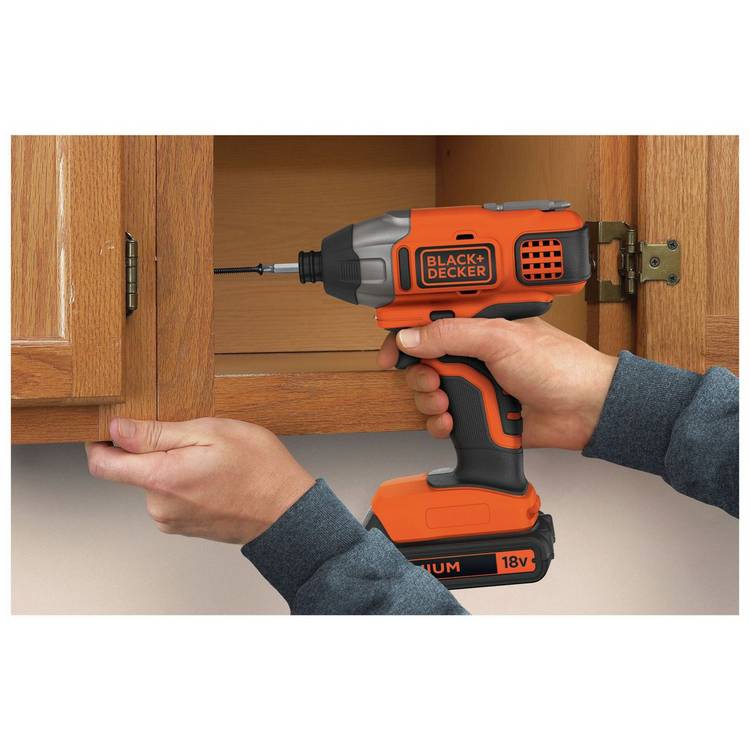 Black+Decker 18V cordless impact driver with battery, imported from the UK