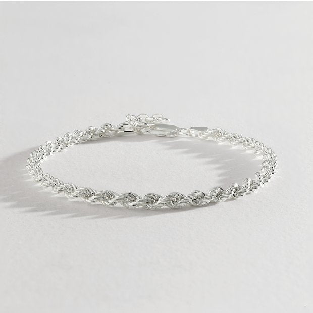 Revere sterling silver rope chain bracelet 21cm, imported from the UK