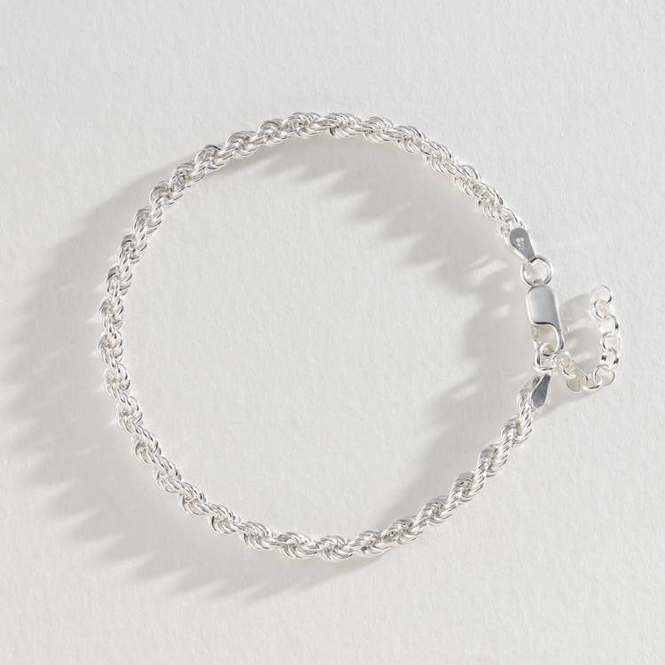 Revere sterling silver rope chain bracelet 21cm, imported from the UK