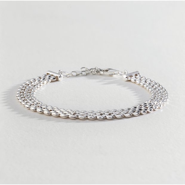 Revere sterling silver panther link flat bracelet 22cm - British product