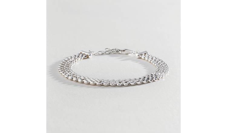 Revere sterling silver panther link flat bracelet 22cm - British product