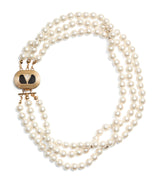 Harrods Valentino Garavani Faux Pearl and Crystal Ovalette Necklace 42cm- Buy online at McGrocer