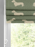 Emily Bond Peggy roman blind fern green 100% cotton - British product