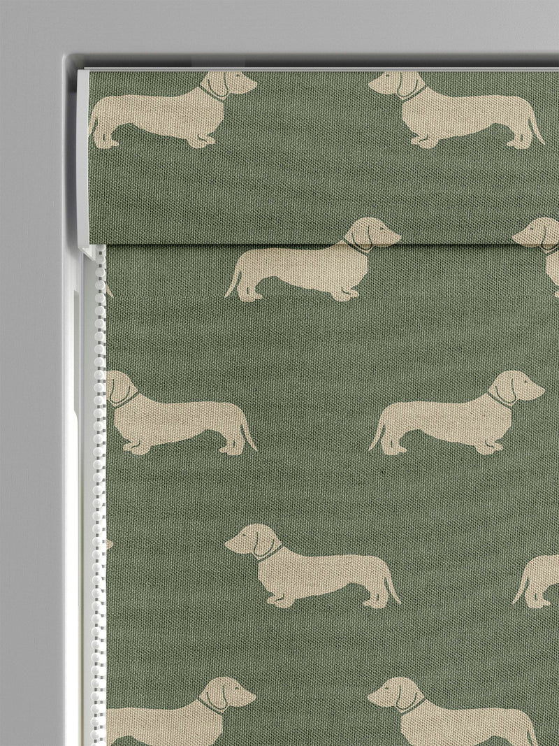 Emily Bond Peggy roman blind fern green 100% cotton - British product