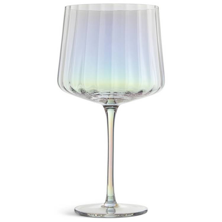 Habitat iridescent fluted gin glasses set of 4 - British product
