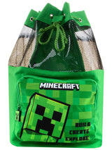 Next Minecraft Green Swim Bag with Creeper Design - 38cm- Buy online at McGrocer