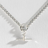 Argos Revere Sterling Silver Cubic Zirconia T-Bar Curb Necklace 45cm- Buy online at McGrocer