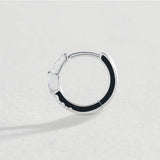 Revere sterling silver cubic zirconia huggie hoop earrings, UK version