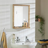 Argos Habitat Mango Wood Bathroom Mirror with Shelf - 52x40cm- Buy online at McGrocer