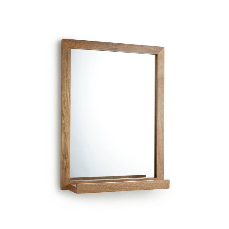 Habitat mango wood bathroom mirror with shelf 52x40cm - British product