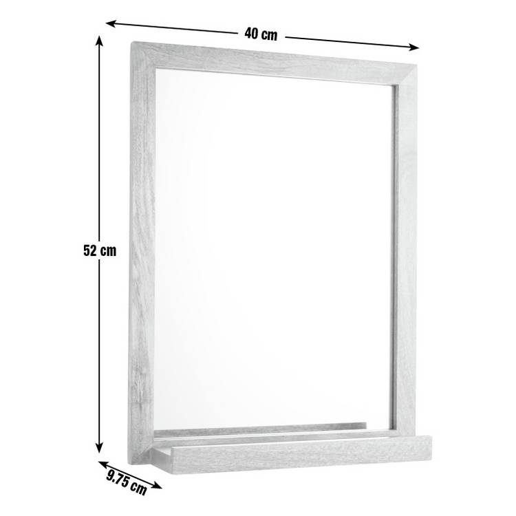 Habitat mango wood bathroom mirror with shelf 52x40cm - British product